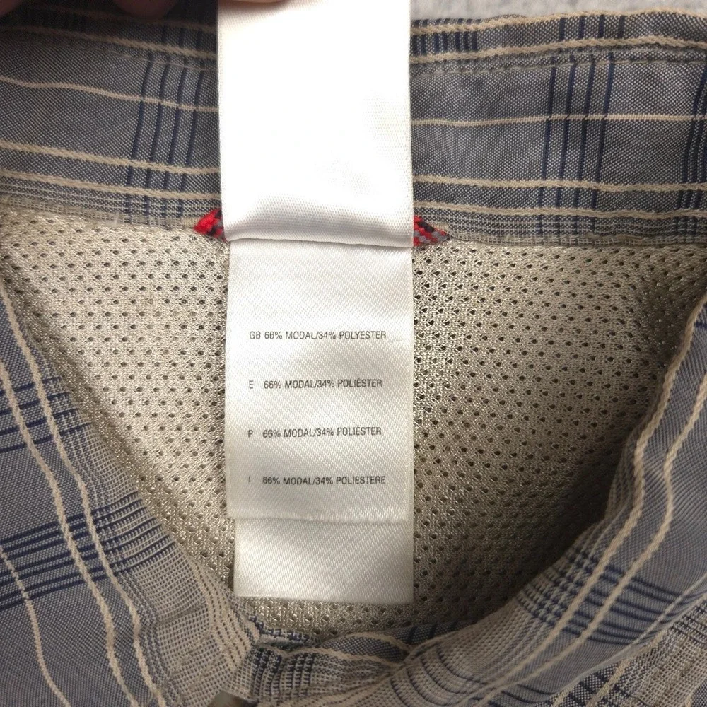 The North Face Mens M Plaid Button Shirt Modal Blend Hidden Zip Pocket